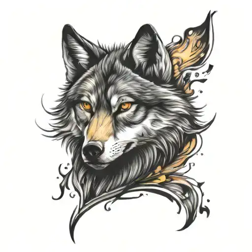 Colourful Wise Wolf Eyes Shining