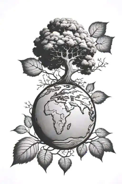Earth On Tree Growing