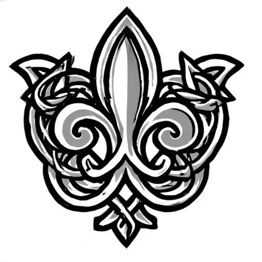 Fleur De Lis With Celtic Knot Background