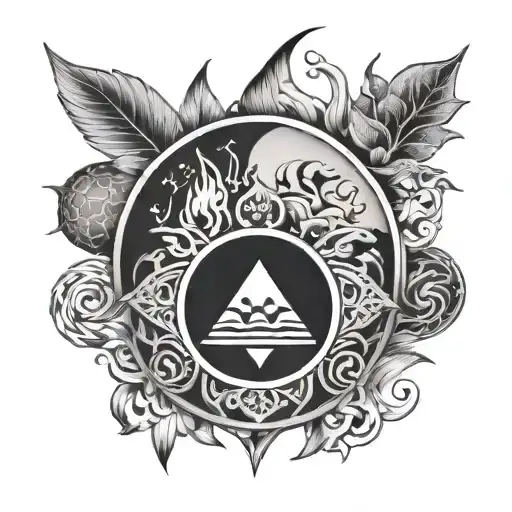 The Element Symbols Earth Air Fire Water