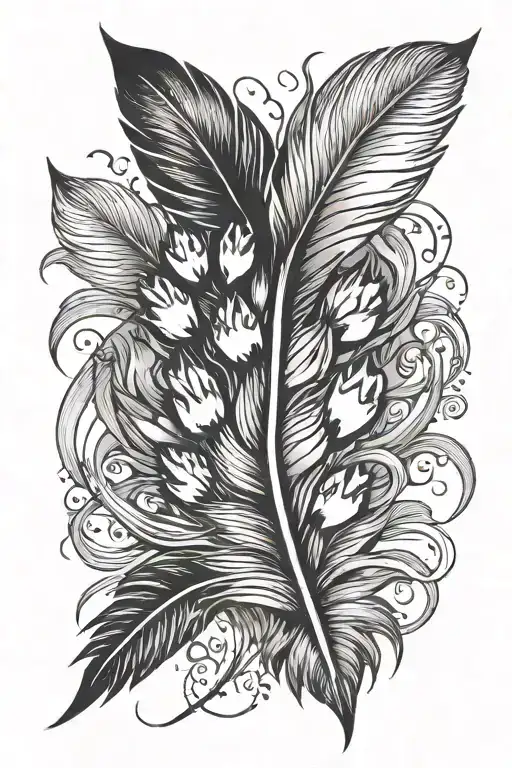 Paw Print Turning Into A Feather