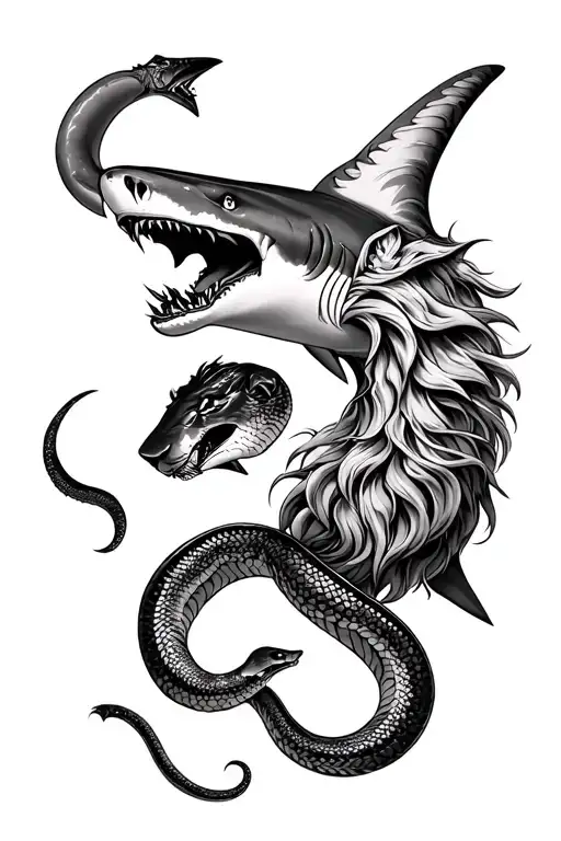 Shark Lion And Snake