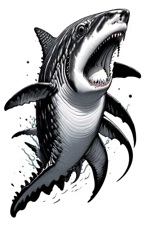 Fine Line Whale Shark Whith Lines