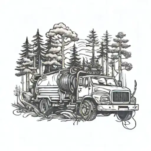 A Forest Landscape With Hidden Truck And Fishing Gear Elements Integrated Into The Trees And Leaves