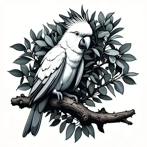 Cockatoo On A Eucalyptus Tree