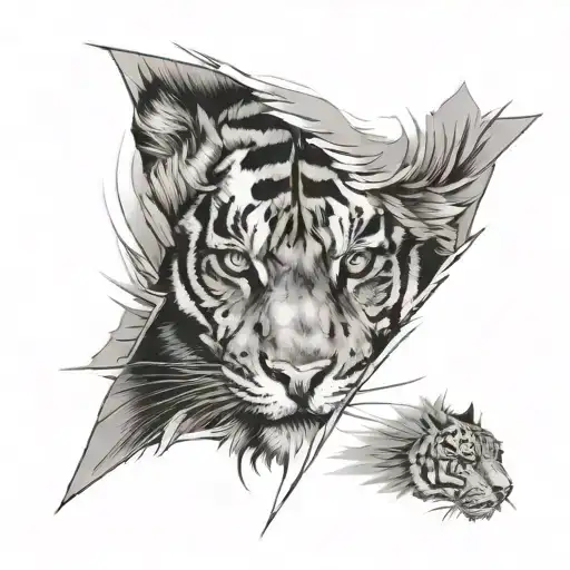 Triger Eye With Tiger Half