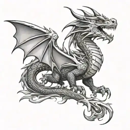 Caraxes Dragon Red Ink