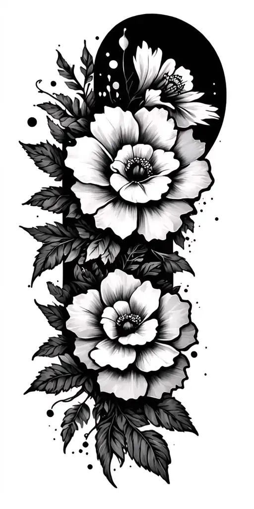 Western Grunge Tattoo Sleeve With Floral