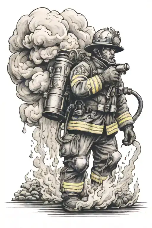 Firefighter Steam Rising