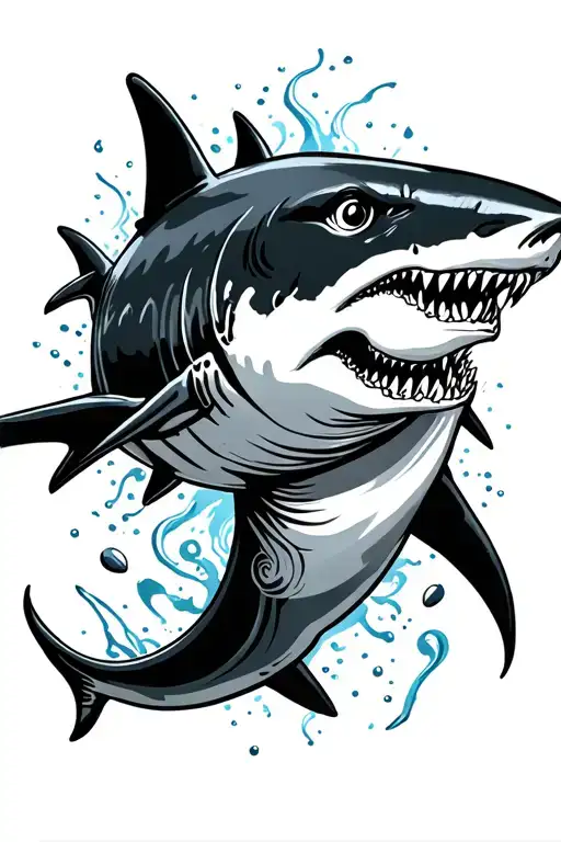 Shark And Tribl Design Featuring