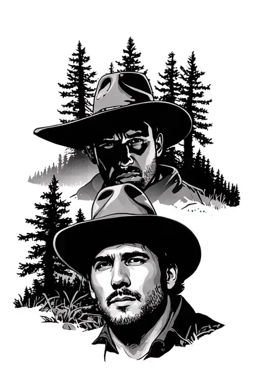 Paulie Walnuts And Christopher Moltisanti In Pine Barrens With The Forrest In The Background