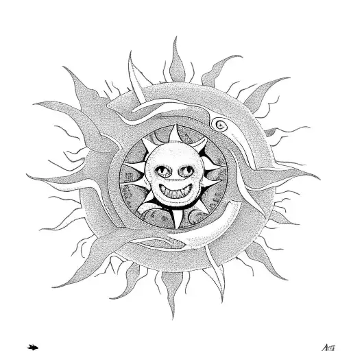 A Sun Setting Over A Beach With A Dragon Soaring In The Sky