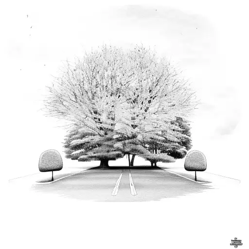 Car Infront Of A Tree