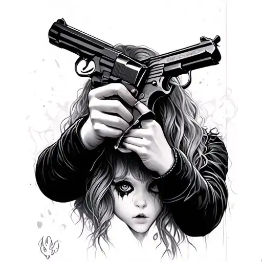 Goth Girl With Guns