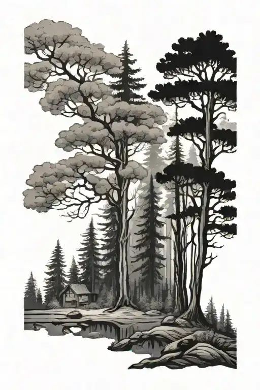 Forest Tattoo For Men