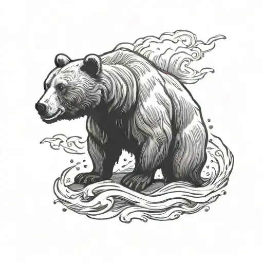 Bear Protecting Woman Holding