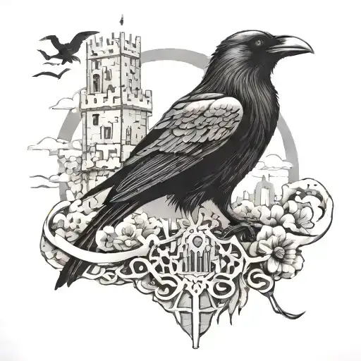 Raven And Tower Castle