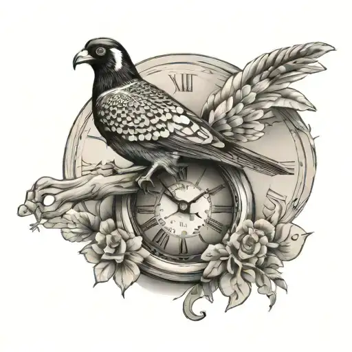 Clock With Pheasant Bird And English Pointer