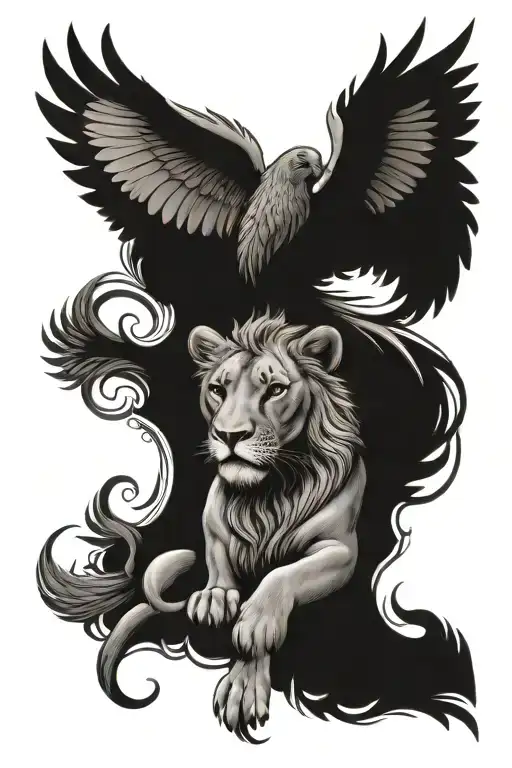 Lioness With A Phoenix And Semi Colon Incorporated