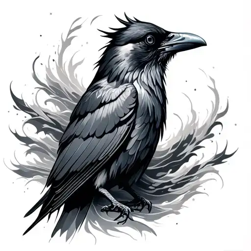 Majestic Mystica Crow With Feathers Like Waves Flowing