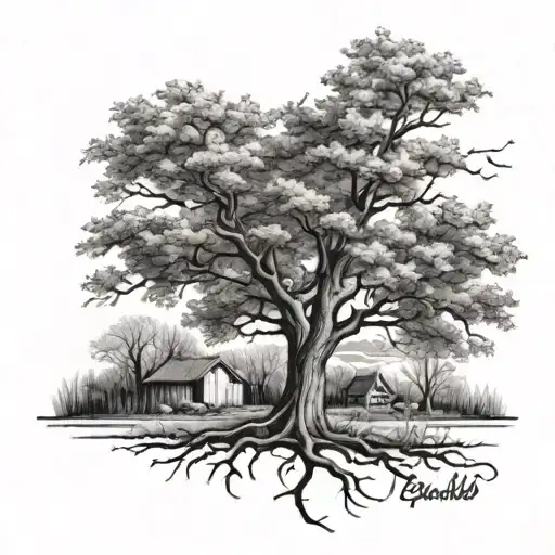 Midwest Tree Backyard With Leaves Falling