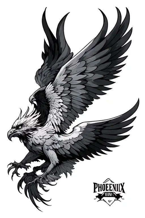 Phoenix Rising Wings Spread Shoulder