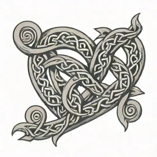 Celtic Knotwork Intertwined Spirals Heart