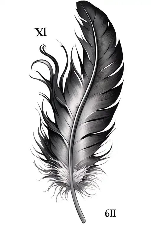 Feather And Roman Numerals