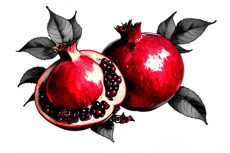 Gothic Pomegranate With Details Red
