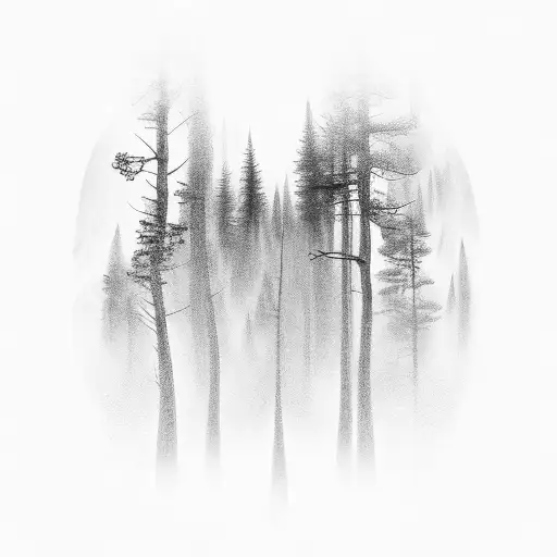 A Mystical Forest Merging With The Vastness Of Space