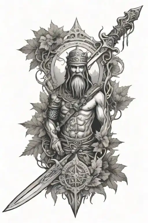 Forest Religious With Sword