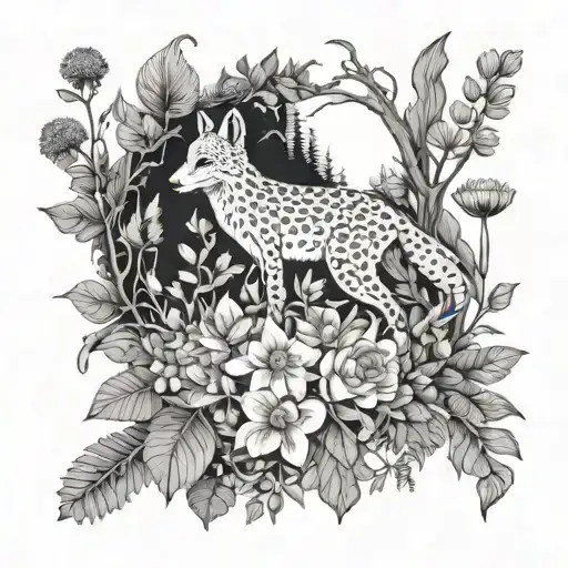 Forest Woodland Animals Wild Flowers Full Sleeve