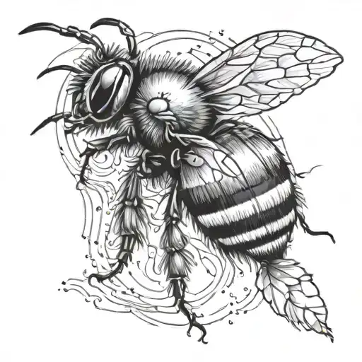 Heartbeat Line And Bumblebee