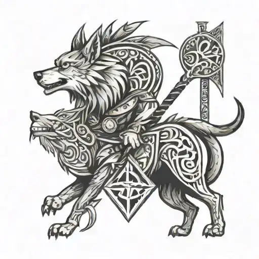 Warrior Slavs Runes Wolf