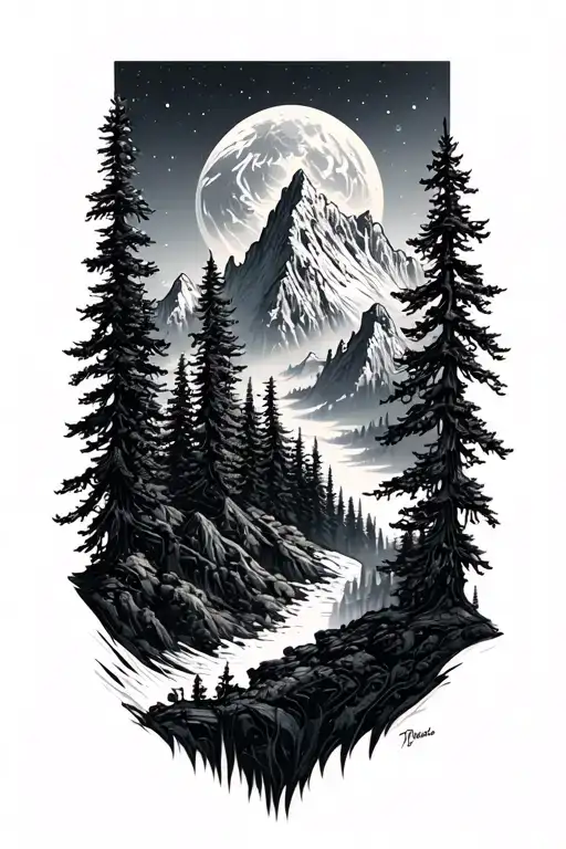 Trees Space Mountain Peak