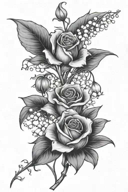 Lily Of The Valley Flower With A Rose Mother Daughter