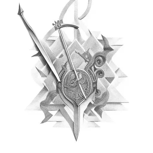 A Music Sheet Forming The Shape Of An Achenese Dagger