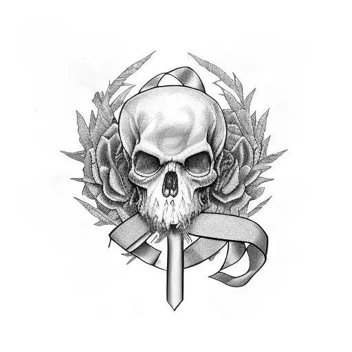 Cancer Ribbon With The Name Harrison