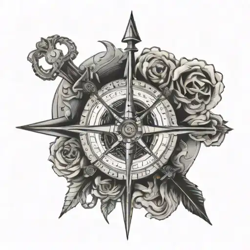 Not All Who Wander Are Lost Skull Compass