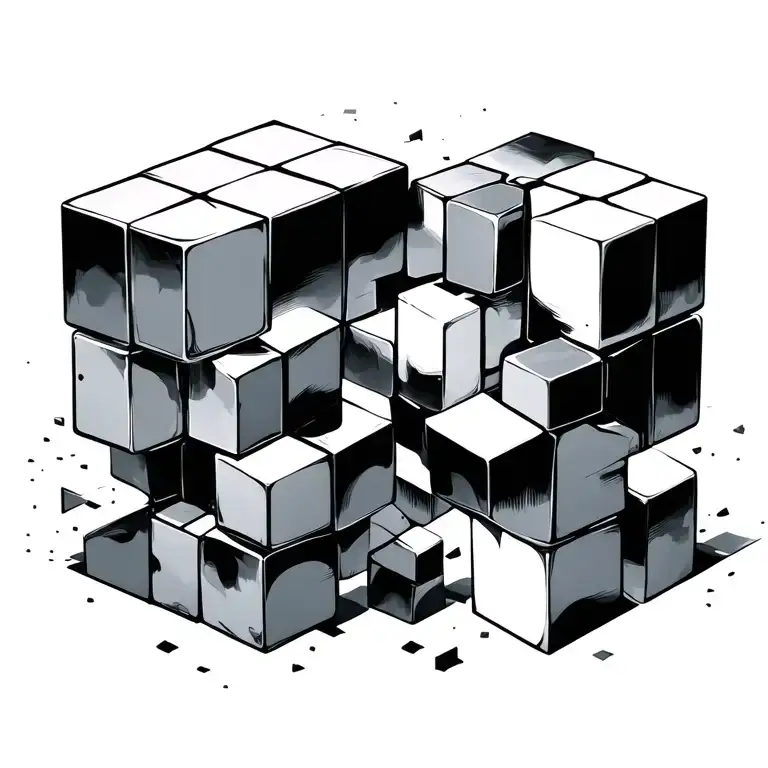 Cubes Falling Away From Themselves