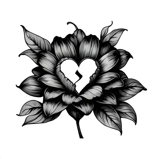Broken Heart On A Flower
