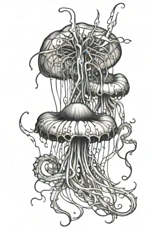 Jellyfish With Spider Lilly Flowers