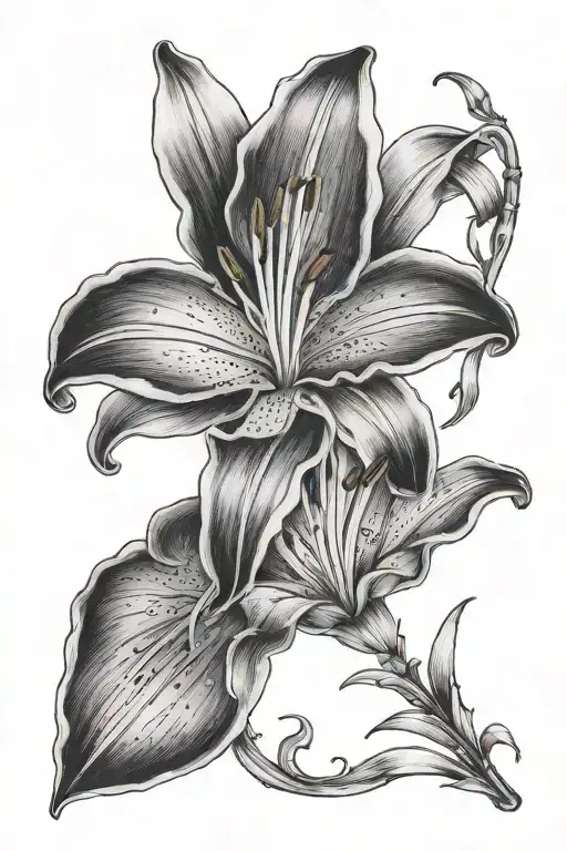 Lily Flower With Words Written In The Stem