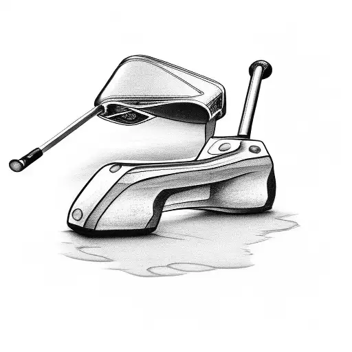 Design A Tattoo Featuring A Putter And A Golf Cart