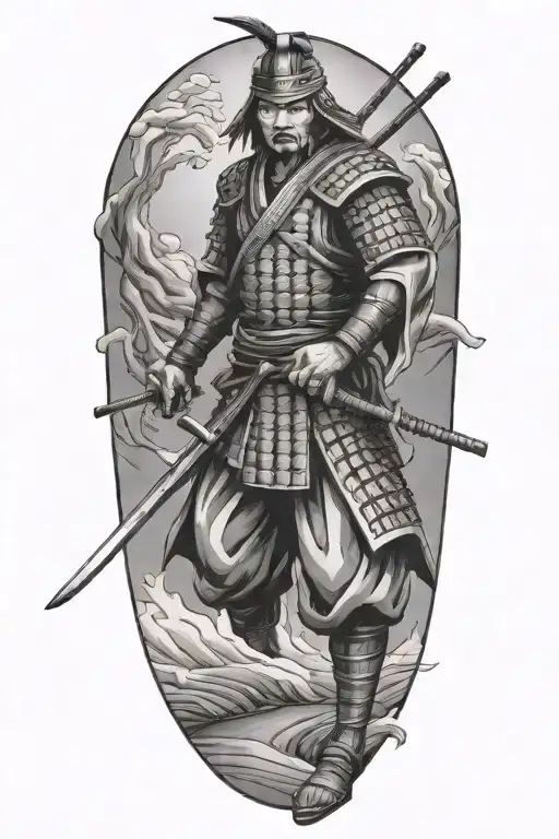 A Samurai Warrior Fighting For Their Goals With Determination