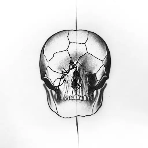 Half Girl Face Half Skull