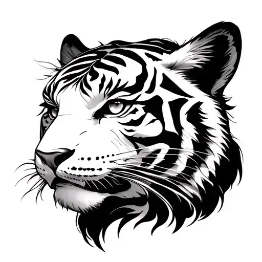 Japanese Torri Gate Geisha White Tiger Face Forearm