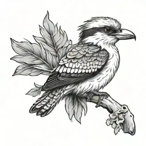 Kookaburra Wearing Military Clothing And Accessories
