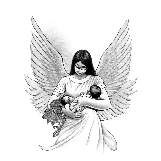 Woman Holding A Baby Angel