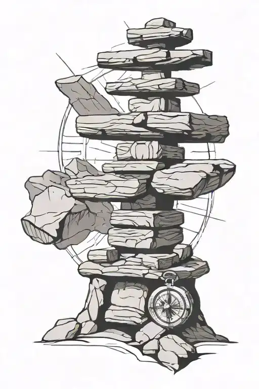 Inukshuk With Compass